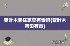 变叶木有没有毒 变叶木养在家里有毒吗
