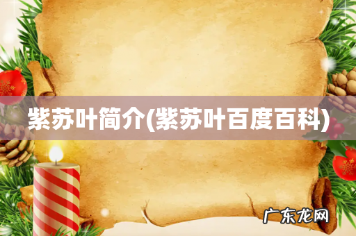 紫苏叶百度百科 紫苏叶简介