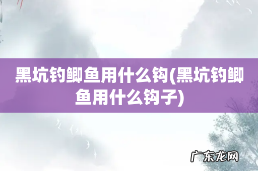 黑坑钓鲫鱼用什么钩子 黑坑钓鲫鱼用什么钩