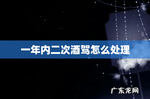 一年内二次酒驾怎么处理