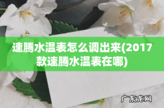 2017款速腾水温表在哪 速腾水温表怎么调出来