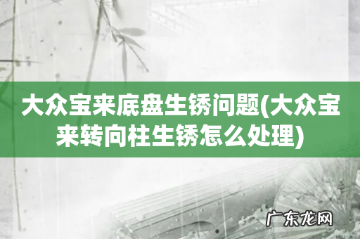 大众宝来转向柱生锈怎么处理 大众宝来底盘生锈问题