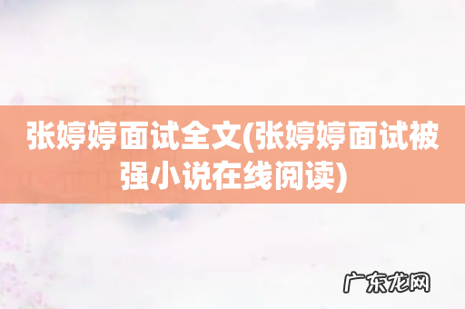 张婷婷面试被强小说在线阅读 张婷婷面试全文