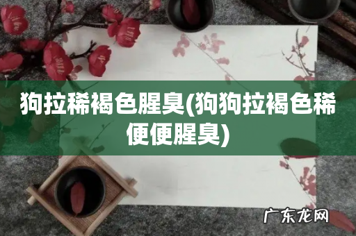 狗狗拉褐色稀便便腥臭 狗拉稀褐色腥臭