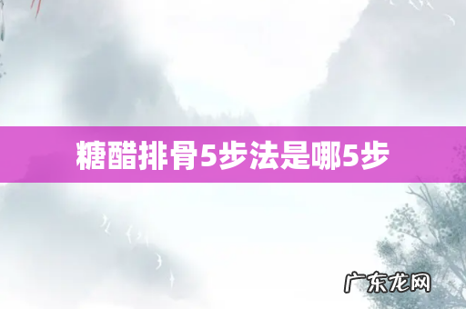 糖醋排骨5步法是哪5步