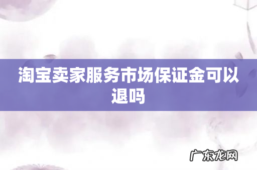 淘宝卖家服务市场保证金可以退吗