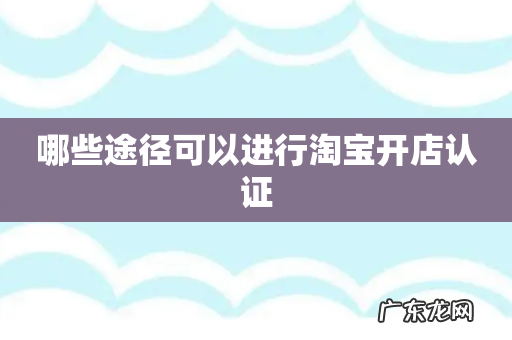 哪些途径可以进行淘宝开店认证