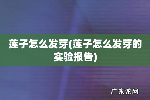 莲子怎么发芽的实验报告 莲子怎么发芽