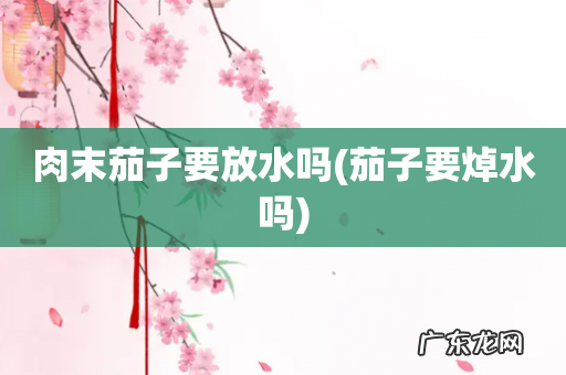 茄子要焯水吗 肉末茄子要放水吗