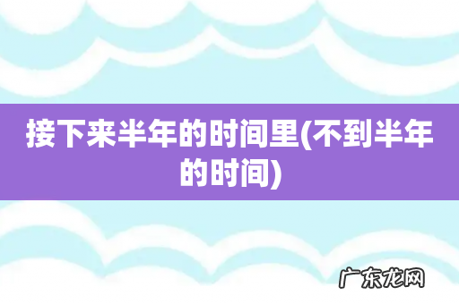 不到半年的时间 接下来半年的时间里