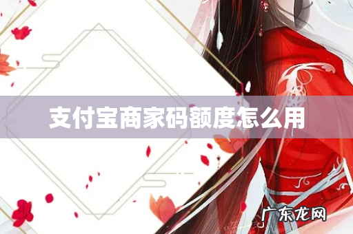 支付宝商家码额度怎么用