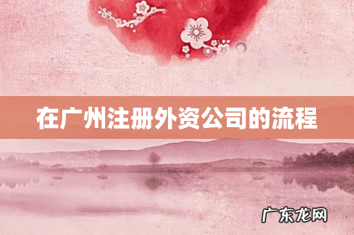 在广州注册外资公司的流程
