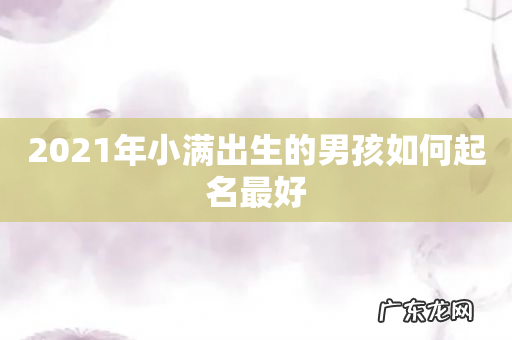 2021年小满出生的男孩如何起名最好