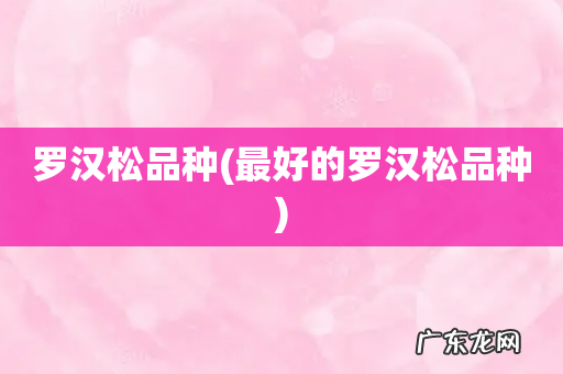最好的罗汉松品种 罗汉松品种