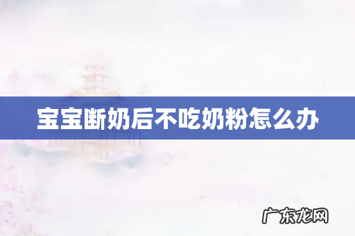 宝宝断奶后不吃奶粉怎么办