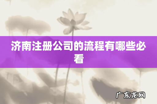 济南注册公司的流程有哪些必看