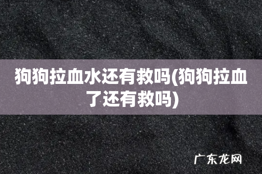 狗狗拉血了还有救吗 狗狗拉血水还有救吗