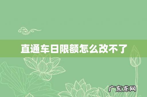 直通车日限额怎么改不了