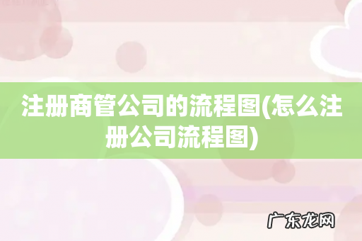 怎么注册公司流程图 注册商管公司的流程图
