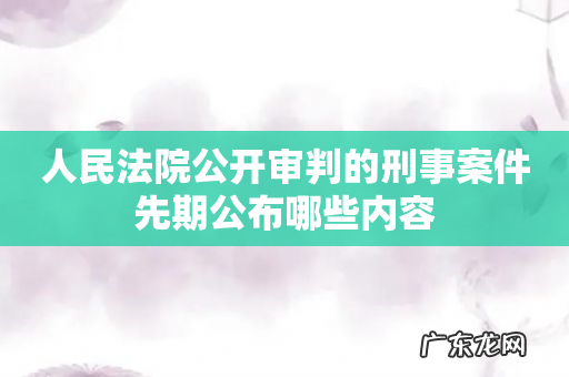 人民法院公开审判的刑事案件先期公布哪些内容