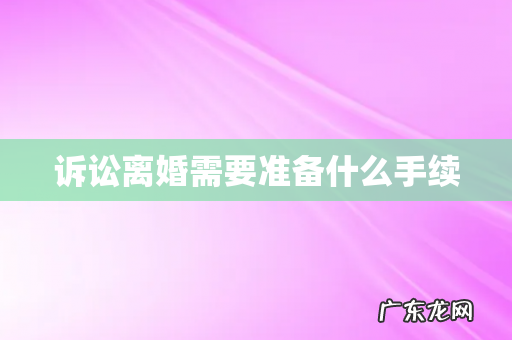 诉讼离婚需要准备什么手续