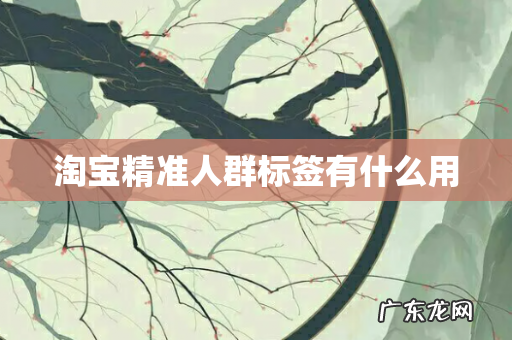 淘宝精准人群标签有什么用