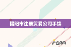 揭阳市注册贸易公司手续