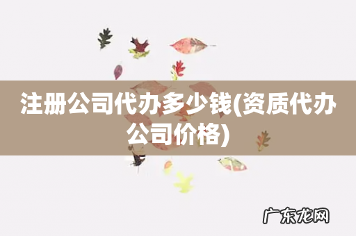 资质代办公司价格 注册公司代办多少钱