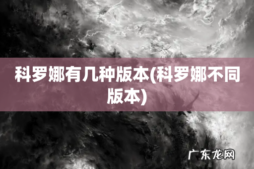科罗娜不同版本 科罗娜有几种版本