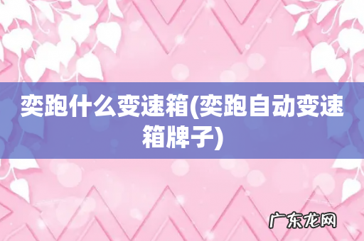 奕跑自动变速箱牌子 奕跑什么变速箱