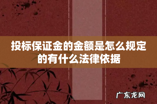 投标保证金的金额是怎么规定的有什么法律依据