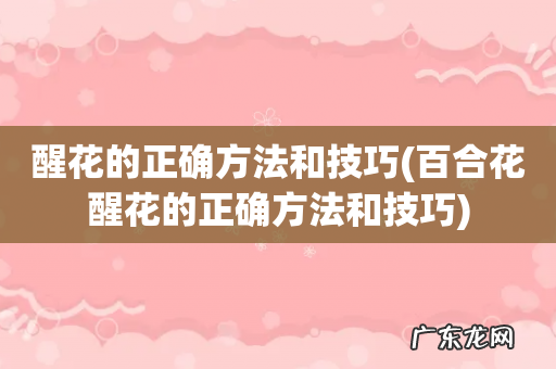百合花醒花的正确方法和技巧 醒花的正确方法和技巧