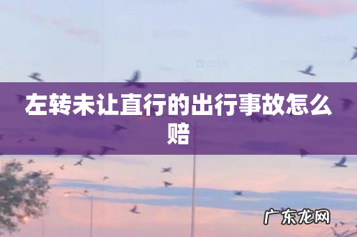 左转未让直行的出行事故怎么赔