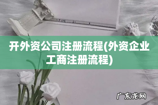 外资企业工商注册流程 开外资公司注册流程