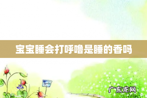宝宝睡会打呼噜是睡的香吗