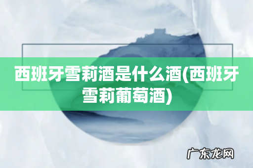 西班牙雪莉葡萄酒 西班牙雪莉酒是什么酒