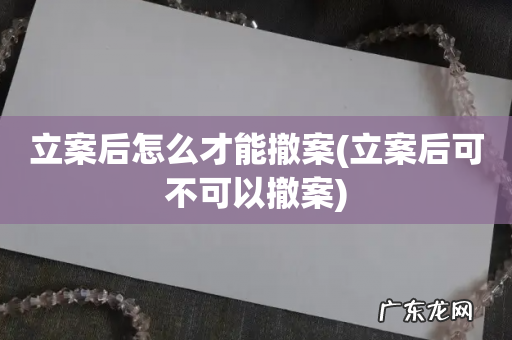 立案后可不可以撤案 立案后怎么才能撤案