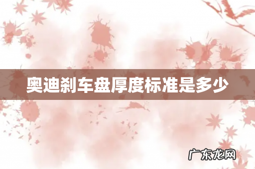 奥迪刹车盘厚度标准是多少