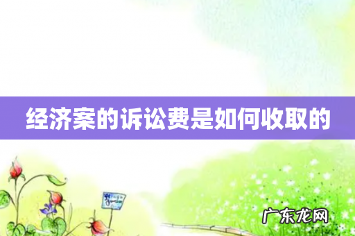 经济案的诉讼费是如何收取的