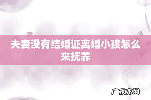 夫妻没有结婚证离婚小孩怎么来抚养