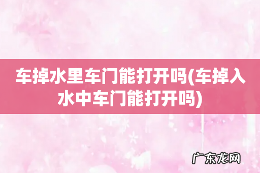 车掉入水中车门能打开吗 车掉水里车门能打开吗