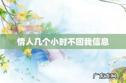 情人几个小时不回我信息