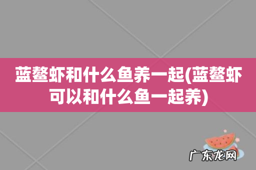 蓝鳌虾可以和什么鱼一起养 蓝鳌虾和什么鱼养一起