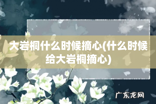 什么时候给大岩桐摘心 大岩桐什么时候摘心