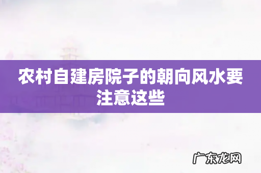 农村自建房院子的朝向风水要注意这些