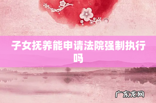 子女抚养能申请法院强制执行吗