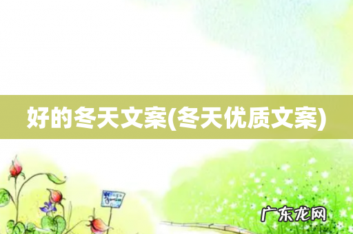 冬天优质文案 好的冬天文案
