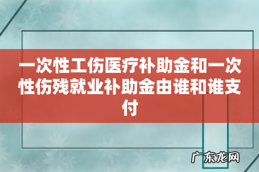 一次性工伤医疗补助金和一次性伤残就业补助金由谁和谁支付
