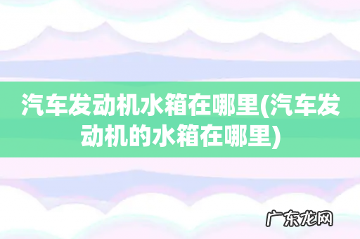 汽车发动机的水箱在哪里 汽车发动机水箱在哪里