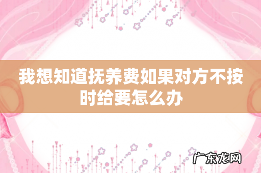 我想知道抚养费如果对方不按时给要怎么办